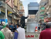 حملة إزالة الإشغالات بشوارع مدينة طلخا بالتنسيق مع مديرية أمن الدقهلية