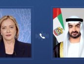 الرئيس الإماراتى يبحث هاتفيا مع رئيسة وزراء إيطاليا تطورات الأوضاع فى المنطقة