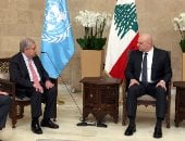 خلال لقائه مع الرئيس عون.. جوتيريش: ندعو إلى وقف النار فى لبنان