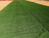 بدء فرد النجيلة باستاد النادى المصرى الجديد.. صور