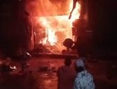  أمن الجيزة يعاين محل اشتعل به حريق في الحوامدية