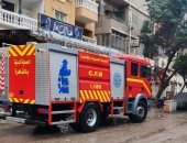 تمركز سيارات إطفاء بمحيط إصلاح تسرب غاز داخل عقار بحدائق القبة