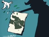 أمريكا والسلام الكاذب فى كاريكاتير اليوم السابع