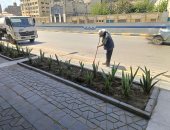تكثيف أعمال التجميل بعدد من الشوارع فى حى العجوزة لتحسين الصورة البصرية