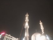 ميل فى هلال مئذنة مسجد البحر بدمياط بسبب الطقس السيئ وفرق الطوارئ تتدخل.. فيديو