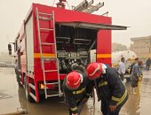 جهود مكثفة للحماية المدنية لشفط مياه الأمطار ببنى سويف 