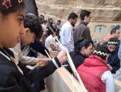 بهجة الأطفال تزين احتفالات الأقباط بأحد الزعف في دير سمعان بالمقطم