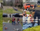 أمريكية تستدعى وكالة الهجرة لعمال يصلحون سقف منزلها لتجنب دفع أجرتهم