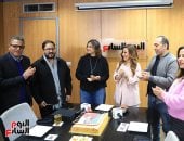 شيري عادل تحتفل بعيد ميلادها في اليوم السابع قبل ندوة تكريمها.. صور