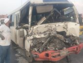 أسماء 8 مصابين بحادث اصطدام ميني باص بالرصيف أعلي الدائري فى بهتيم