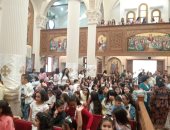 احتفالات عيد القيامة بكنيسة القديسة دميانة بكفر الشيخ.. فيديو