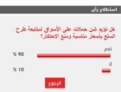 %90 من القراء يؤيدون شن حملات على الأسواق لمتابعة طرح السلع بأسعار مناسبة ومنع الاحتكار
