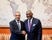 بدر عبد العاطى يلتقى زعيم الأقلية الديمقراطية فى لجنة الخارجية بالنواب الأمريكي
