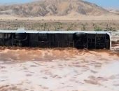 إصابة 3 فى انقلاب أتوبيس بطريق وادي سعال فى سانت كاترين