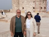 الملك السابق أحمد فؤاد الثانى وأسرته خلال زيارتهم لقلعة قايتباي