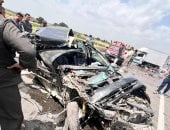 حادث تصادم بين 4 سيارات على طريق بنها شبرا الحر دون وقوع إصابات