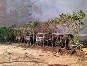 حريق هائل بجراج سيارات في الغشام بالزقازيق.. والتهام 10 سيارات