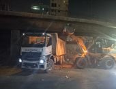 محافظة الجيزة ترفع 2250 طن مخلفات من المنشية وحرم الدائرى بالمنيب
