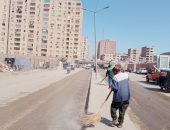 محافظة الجيزة تطلق حملة نظافة بشارع كعبيش فيصل لرفع كفاءة الطريق
