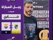 بتيشرت يحمل صورة إيهاب جلال.. شكري نجيب رجل مباراة المقاولون والجونة