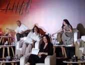 رزان جمال فى مؤتمر فيلم أسد: محمد رمضان ملتزم جدا