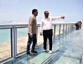 واجهة استقبال زوار مطروح..  اللمسات الأخيرة قبل افتتاح كوبرى روميل 