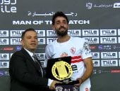 عدى الدباغ رجل مباراة الزمالك وسيراميكا فى ليلة تتويج الأبيض بلقب الدورى