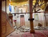 أوقاف الفيوم تغلق مسجد السيدة مؤنشة بقرية اللاهون بعد سقوط جزء من السقف 