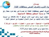 انقطاع المياه عن 7 مناطق بمدينة المستقبل بالإسماعيلية.. اعرف السبب