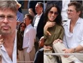 براد بيت يخطف الأنظار مع إينيس دى رامون فى بطولة فرنسا المفتوحة للتنس