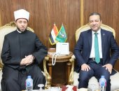 محافظ المنوفية يستقبل وزير الأوقاف على هامش افتتاح المسجد القبلى بمنشأة سلطان
