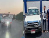ضبط المتهم بتثبيت كشاف عالى الإضاءة فى الجزء الخلفى من السيارة
