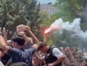 الطلاب فى لبنان يحتفلون بإلغاء امتحانات الثانوية العامة.. فيديو