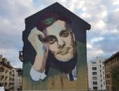 الكاتبة الصحفية أميرة ملش تفتخر بجرافيتى الفنان العالمى عمر الشريف بجينيف