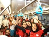 ​توافد جماهيرى كبير على محطة المستثمرين بمونوريل شرق النيل لدعم منتخب مصر