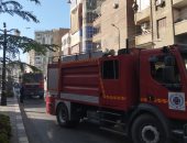 حريق برج معهد الاتصالات.. ومحافظ سوهاج يتابع إخماد النيران من موقع الحادث