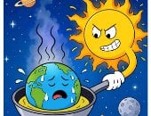 حالة الطقس وارتفاع درجات الحرارة فى كاريكاتير اليوم السابع
