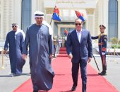 الرئيس السيسى يودّع الشيخ محمد بن زايد بمطار العلمين فى ختام زيارته الأخوية لمصر 