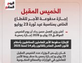 إنفوجراف.. تفاصيل إجازة القطاع الخاص بمناسبة ذكرة ثورة 23 يوليو
