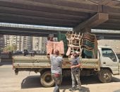 حملة مكبرة بطريق المريوطية فى الطالبية لتحسين النظافة وإزالة إشغالات المقاهى