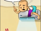 موجة الحر الشديدة فى كاريكاتير "اليوم السابع"