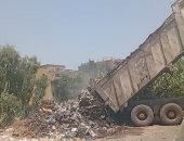 ​كارثة بيئية.. سيارة تابعة لمدينة السنطة تلقى القمامة على جسر بحر شبين