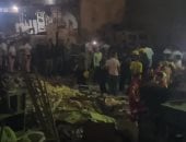شاهد موقع انهيار عقار بمنطقة حدائق القبة