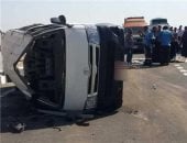 إصابة 9 أشخاص في انقلاب سيارة ميكروباص على طريق بنها شبرا الحر بالقليوبية