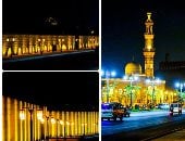مشاهد ليلية ساحرة.. شاهد إضاءة سور مجرى العيون والسيدة عائشة