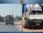 ضبط سائق ينقل عمال للحقول بالصندوق الخلفي للسيارة..فيديو