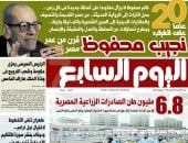 نجيب محفوظ.. 20 عاما من الغياب وقرن من عمر مصر.. أبرز عناوين اليوم السابع غدا