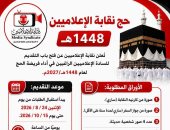 نقابة الإعلاميين تعلن فتح باب التقديم لحج 1448هـ/2027م حتى 15 أكتوبر