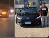 الداخلية تضبط طالبا يقود سيارة وصدم أخرى وهرب في الشيخ زايد.. فيديو