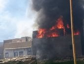 نشوب حريق هائل بمخزن بمنطقة سنديون على الطريق الزراعي فى قليوب